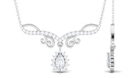 1.50 CT Pear and Round Shape Moissanite Drop Necklace