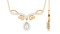 1.50 CT Pear and Round Shape Moissanite Drop Necklace