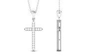 Round Moissanite Cross Pendant Necklace