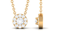 Certified Moissanite Minimalist Halo Necklace