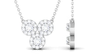 Certified Moissanite Trio Necklace with Halo