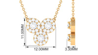 Certified Moissanite Trio Necklace with Halo
