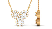 Certified Moissanite Trio Necklace with Halo