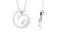 Contemporary Swirl Pendant with Moissanite