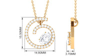 Contemporary Swirl Pendant with Moissanite