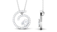 Contemporary Swirl Pendant with Moissanite
