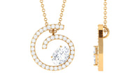 Contemporary Swirl Pendant with Moissanite