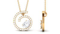 Contemporary Swirl Pendant with Moissanite