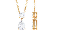 Certified Moissanite Two Stone Drop Necklace