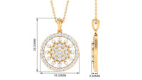 2.25 CT Pave Moissanite Round Vintage Pendant Necklace