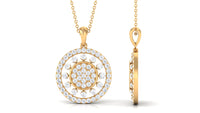 2.25 CT Pave Moissanite Round Vintage Pendant Necklace