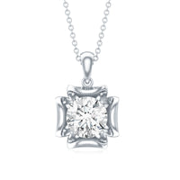 Certified Moissanite Solitaire Pendant in Prong Setting