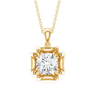 Certified Moissanite Solitaire Pendant in Prong Setting