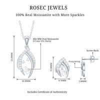 Certified Moissanite Designer Pendant and Earrings Set