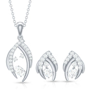 Certified Moissanite Designer Pendant and Earrings Set
