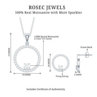 Certified Moissanite Open Circle Jewelry Set
