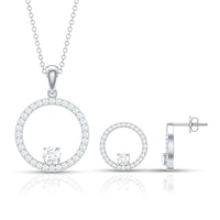 Certified Moissanite Open Circle Jewelry Set