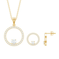 Certified Moissanite Open Circle Jewelry Set