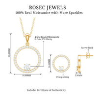 Certified Moissanite Open Circle Jewelry Set