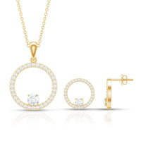 Certified Moissanite Open Circle Jewelry Set