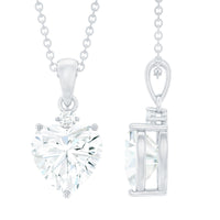 Certified 2 Carat Moissanite Heart Pendant for Women