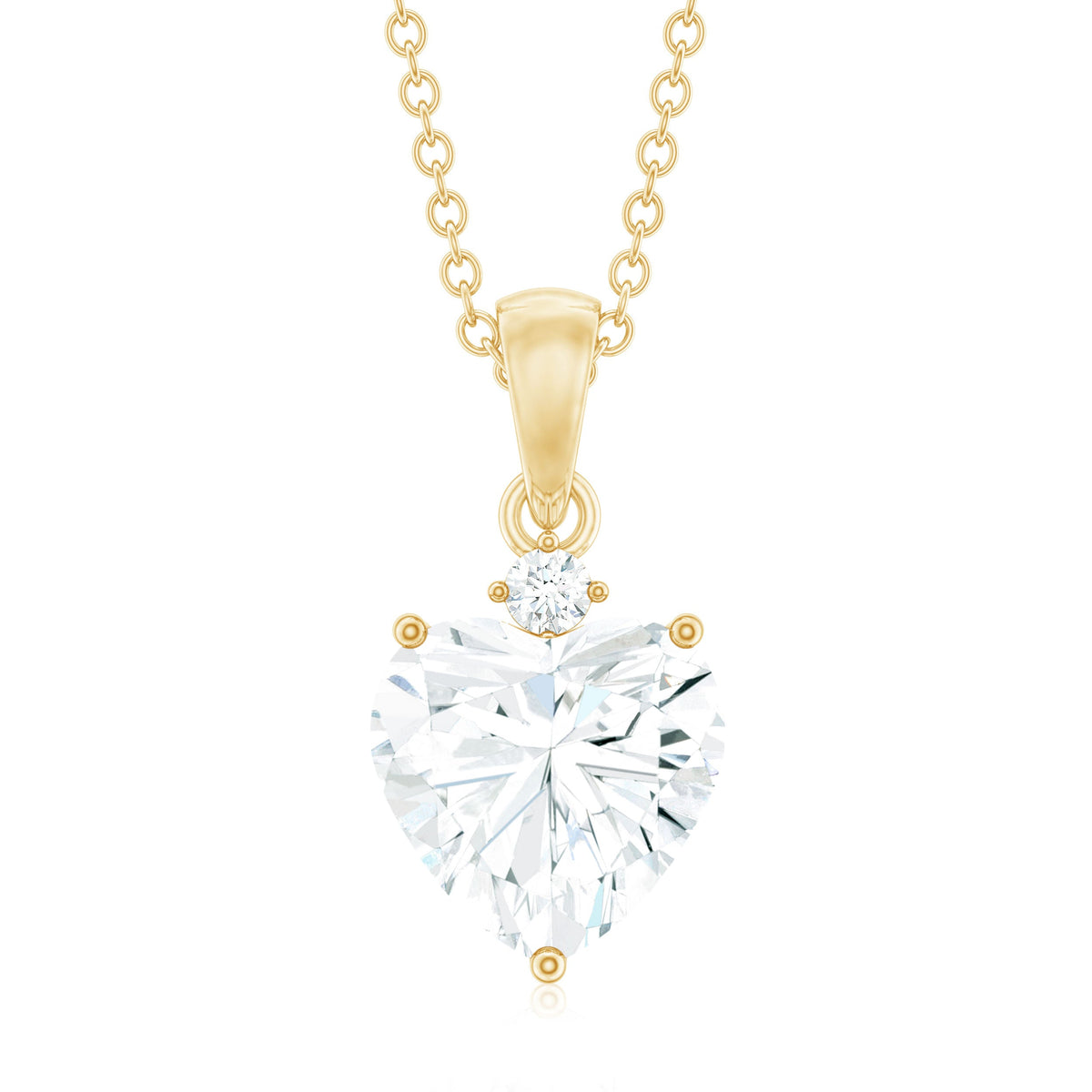 Certified 2 Carat Moissanite Heart Pendant for Women