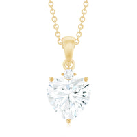 Certified 2 Carat Moissanite Heart Pendant for Women