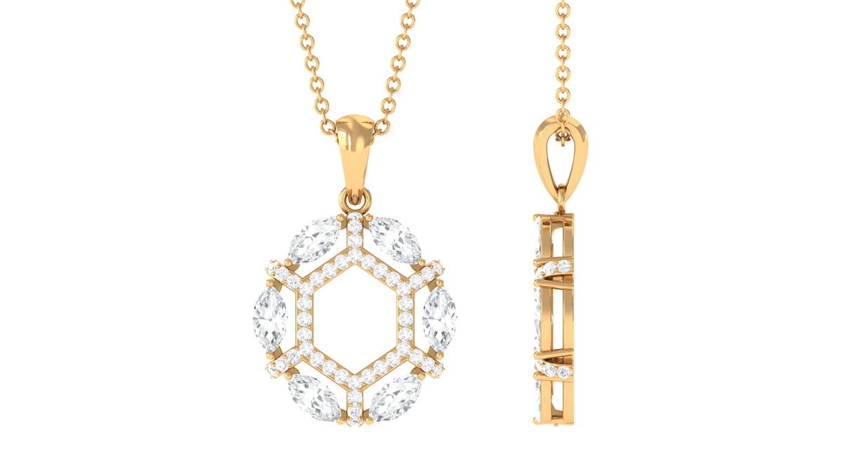 1.25 CT Certified Moissanite Art Deco Pendant Necklace