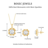 4 CT Round Shape Moissanite Solitaire Jewelry Set