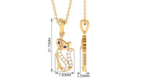 Certified Moissanite Cat Pendant Necklace