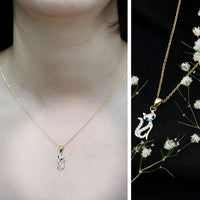 Certified Moissanite Cat Pendant Necklace