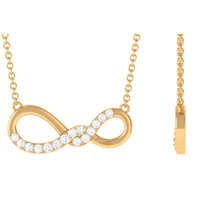 Pave Set Moissanite Twisted Infinity Necklace for Women