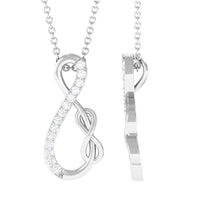 Interlock Infinity Pendant Necklace with Moissanite