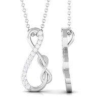 Interlock Infinity Pendant Necklace with Moissanite