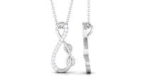 Interlock Infinity Pendant Necklace with Moissanite