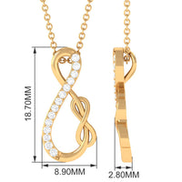 Interlock Infinity Pendant Necklace with Moissanite