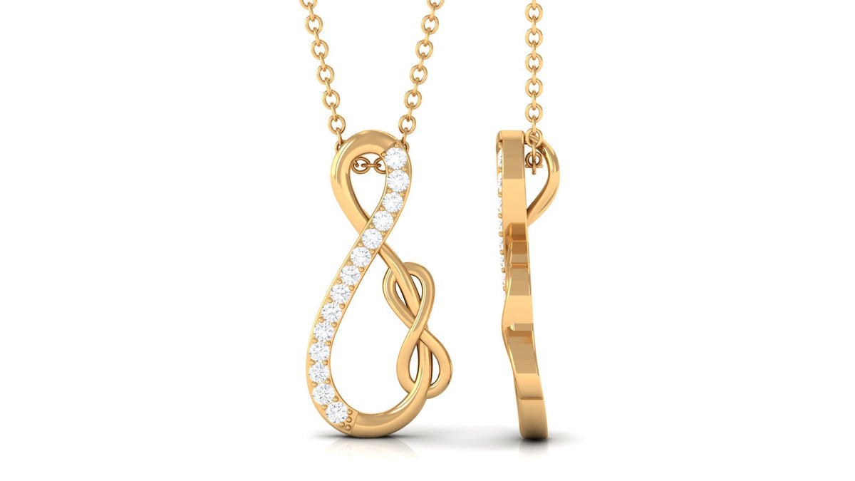 Interlock Infinity Pendant Necklace with Moissanite