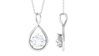 Certified Round Moissanite Solitaire Infinity Pendant