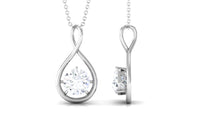 Certified Round Moissanite Solitaire Infinity Pendant