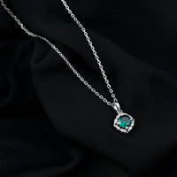 Certified Round Lab Emerald Designer Necklace with Certificate