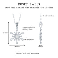 Diamond Snowflake Pendant Necklace for Women