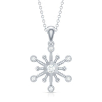 Diamond Snowflake Pendant Necklace for Women