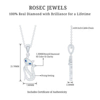 Certified Diamond Kitty Necklace For Women