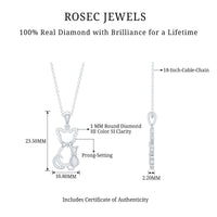 Certified Diamond Kitty Cat Pendant Necklace