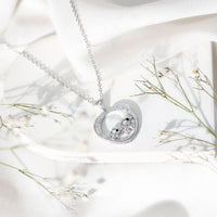 Diamond Elephant Mother Child Necklace