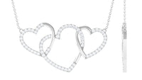 Certified Diamond Three Heart Necklace