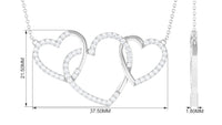 Certified Diamond Three Heart Necklace