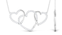 Certified Diamond Three Heart Necklace