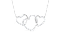 Certified Diamond Three Heart Necklace