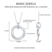Certified diamond eternity circle pendant necklace for women by Rosec Jewels featuring sparkling diamond accents.